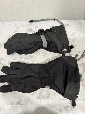 REI Black Winter Ski Gloves with Gray Accents
